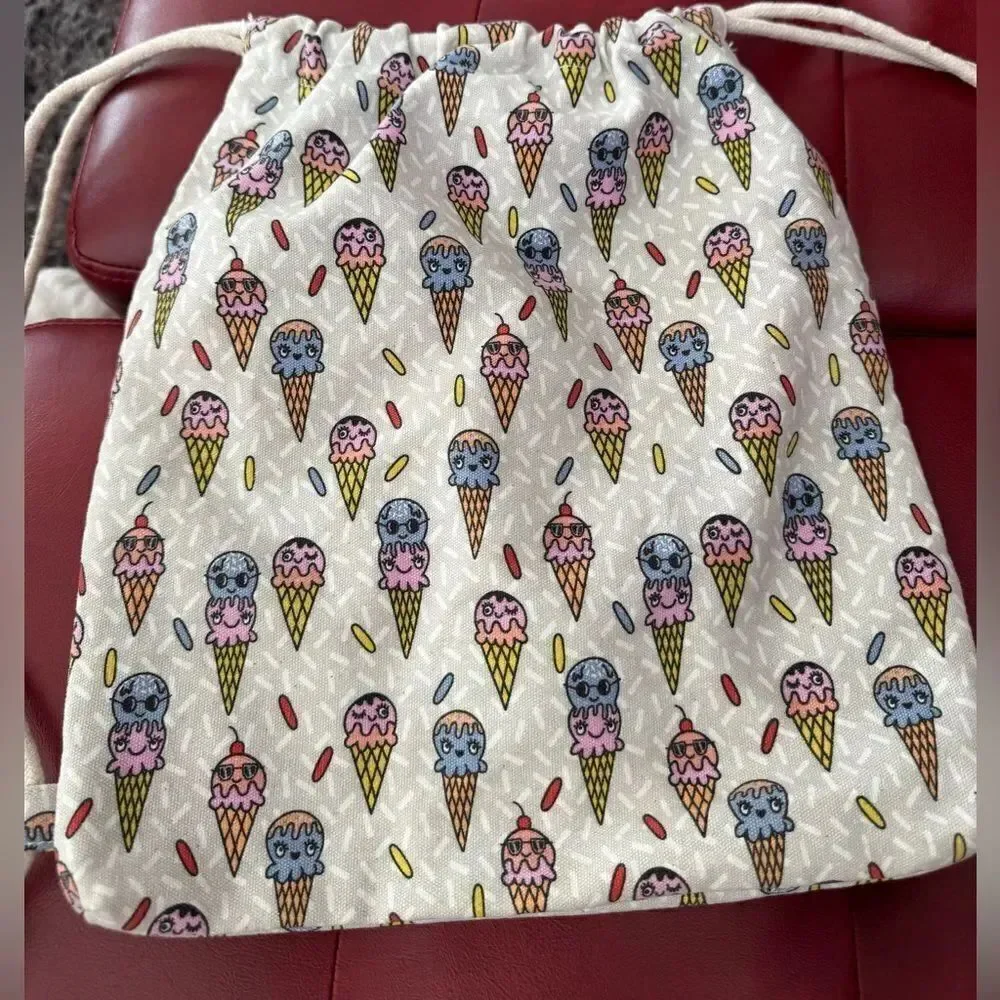 SKECHERS Fun Ice-Creams Print Drawstring Bag NWOT